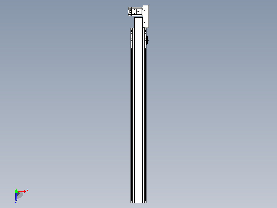 皮带直线轴半封闭可选导轨TPA-HNB-105D-90-L950-ML-Y-P20-N3俯视图