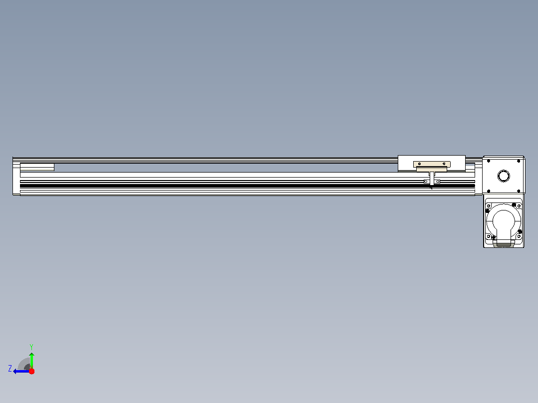 皮带直线轴半封闭可选导轨TPA-HNB-105D-90-L550-RP-C-P20-N3右视图
