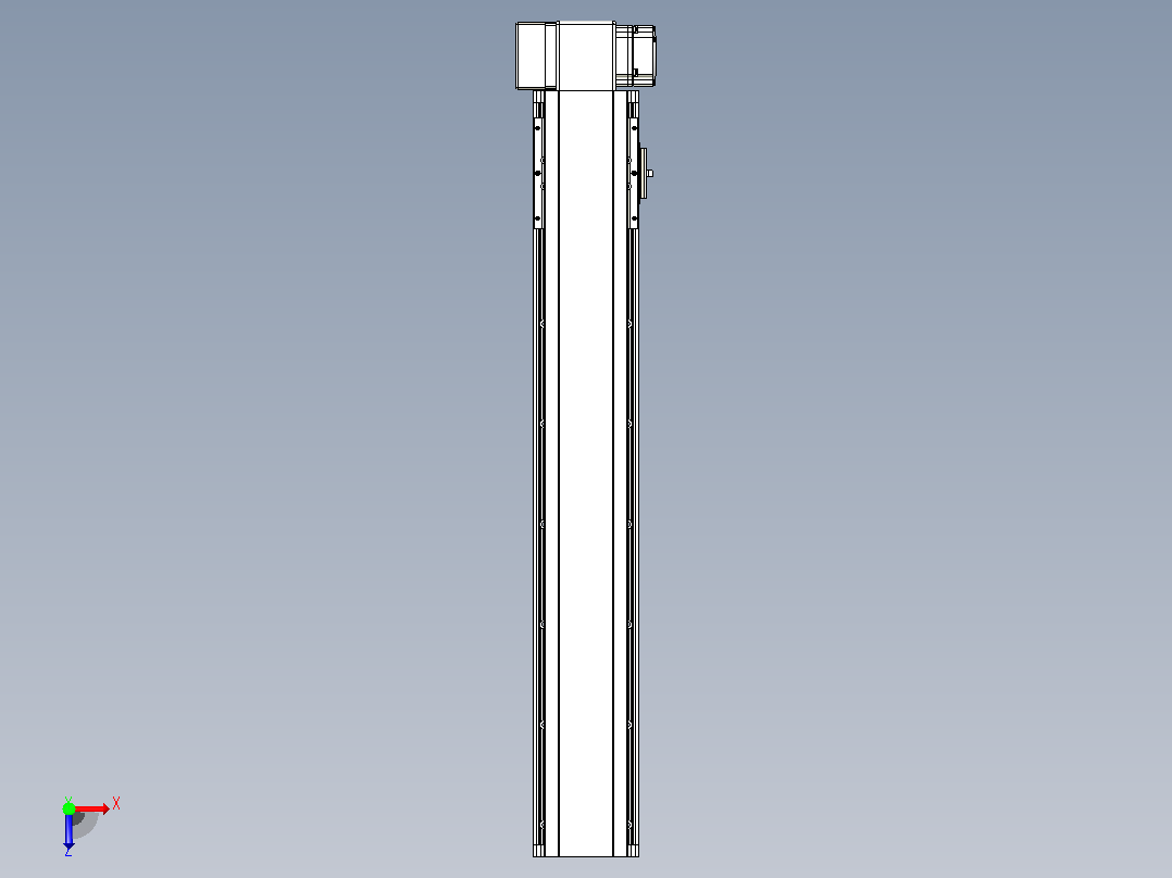 皮带直线轴半封闭可选导轨TPA-HNB-105D-90-L550-RP-C-P20-N3俯视图