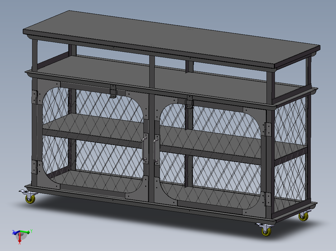 一张精致的钣金备餐柜
