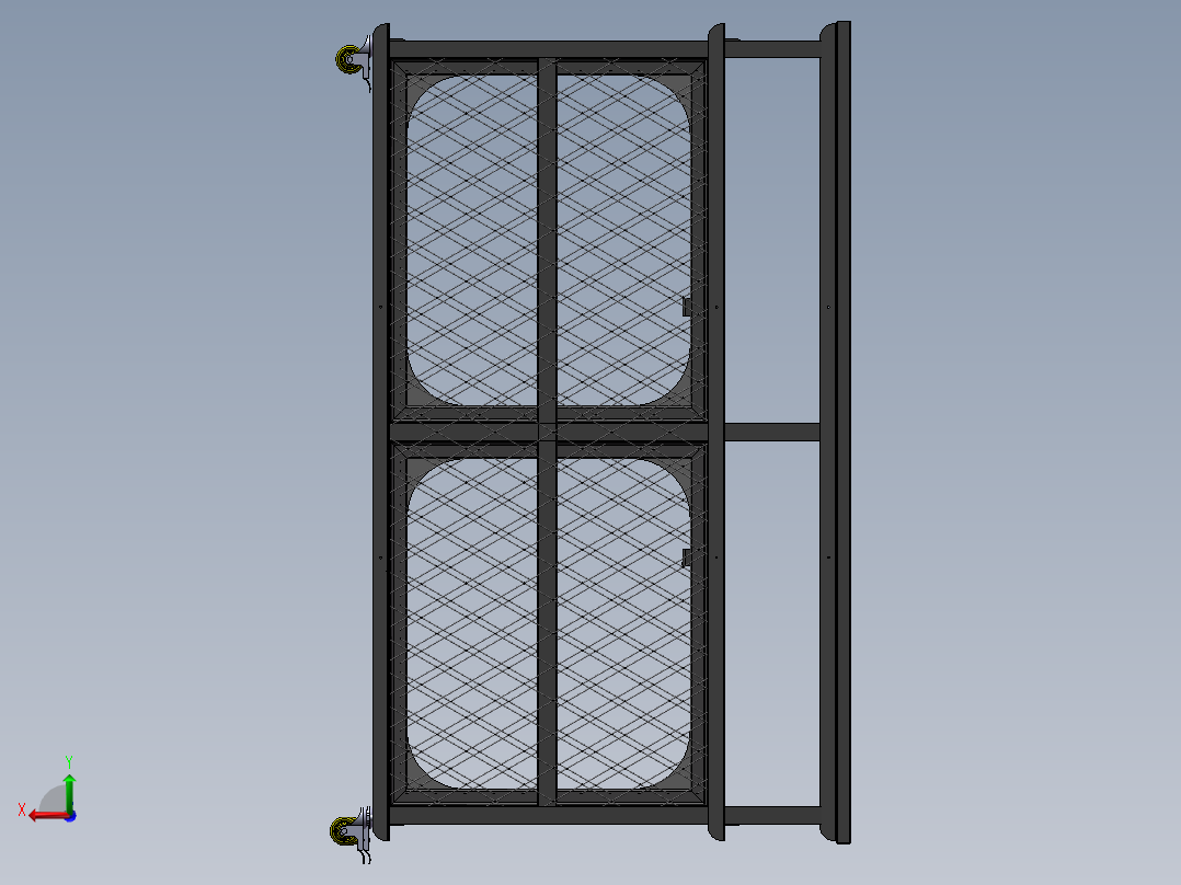 一张精致的钣金备餐柜后视图