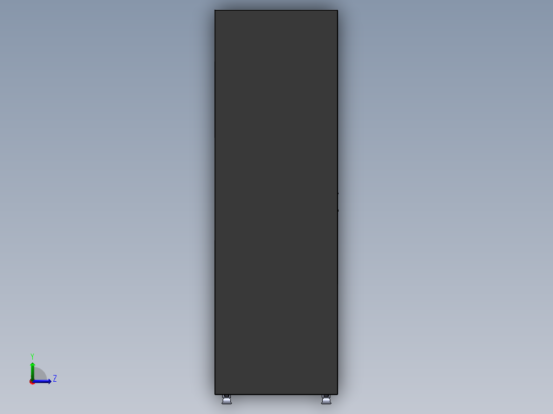 一张精致的钣金备餐柜左视图