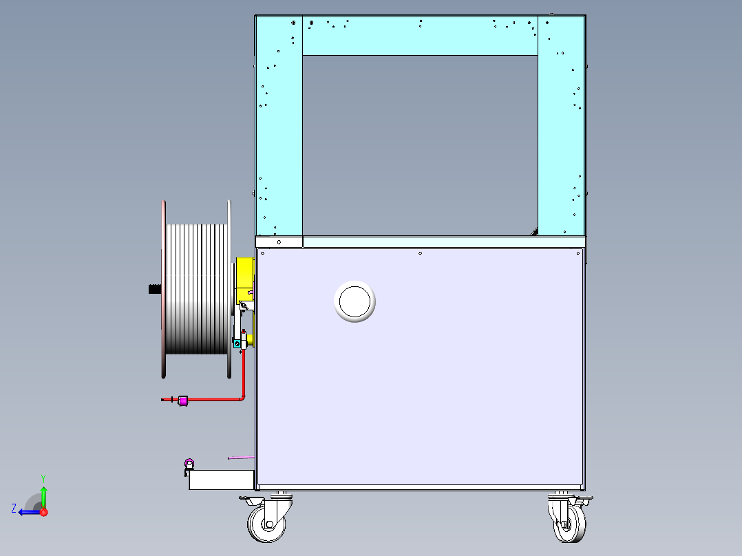 E171 箱包全自动捆扎机详细内部结构右视图