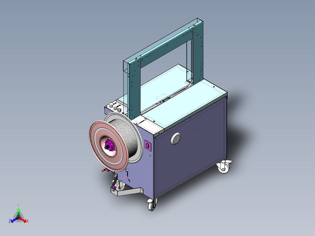 E171 箱包全自动捆扎机详细内部结构正等轴测图