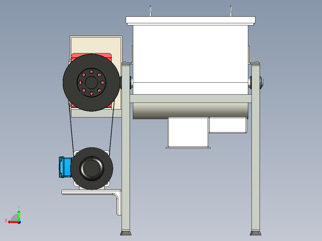 丝带搅拌机搅拌机后视图