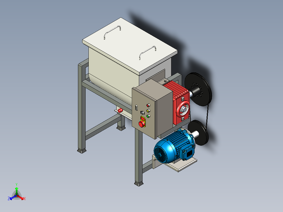 丝带搅拌机搅拌机正等轴测图