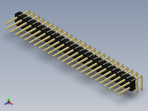 彩色公排针 100mil 2.54mm 系列-DS1022_black_2x25p_100mil_TypeD_rev1.0