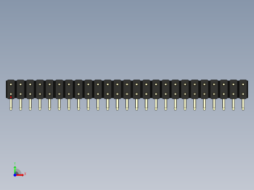 彩色公排针 100mil 2.54mm 系列-DS1022_black_2x25p_100mil_TypeD_rev1.0前视缩略图