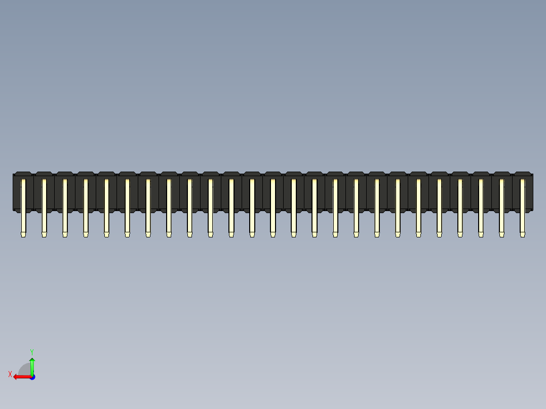 彩色公排针 100mil 2.54mm 系列-DS1022_black_2x25p_100mil_TypeD_rev1.0后视图