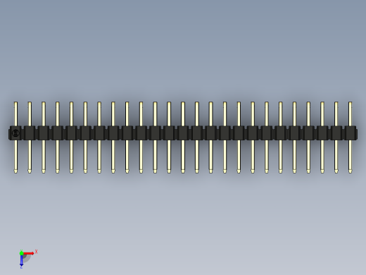 彩色公排针 100mil 2.54mm 系列-DS1022_black_2x25p_100mil_TypeD_rev1.0俯视缩略图