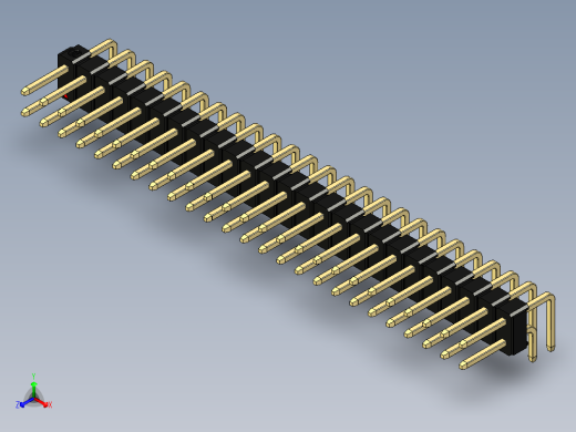 彩色公排针 100mil 2.54mm 系列-DS1022_black_2x25p_100mil_TypeD_rev1.0正等轴测缩略图
