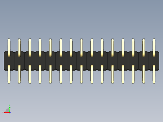 彩色公排针 100mil 2.54mm 系列-DS1022_black_30p_100mil_TypeSMT_rev1.0后视缩略图