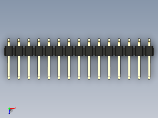 彩色公排针 100mil 2.54mm 系列-DS1022_black_30p_100mil_TypeSMT_rev1.0俯视缩略图