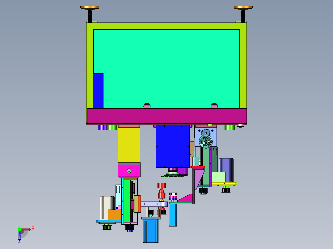 全自动数控齿轮去毛刺修磨设备俯视图