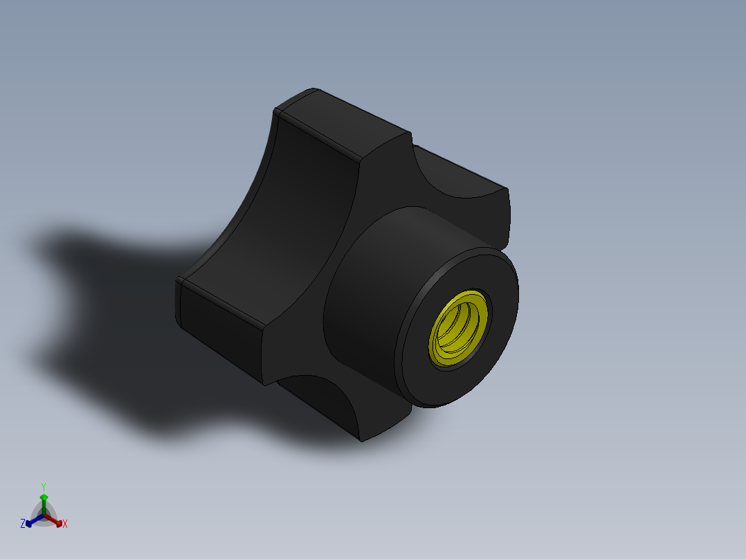 塑料旋钮-Plastic Hand Knob 291-300.SLDPRT正等轴测图