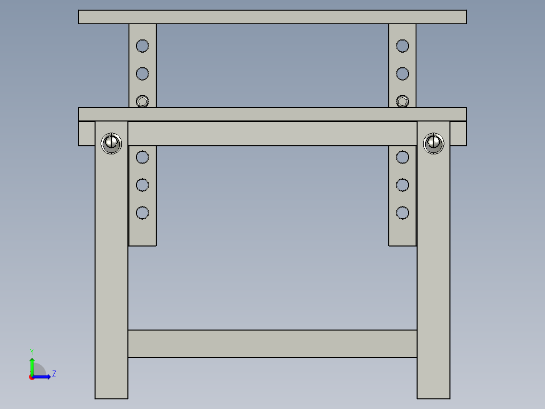 木制支架左视图