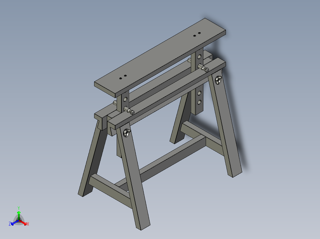木制支架正等轴测图