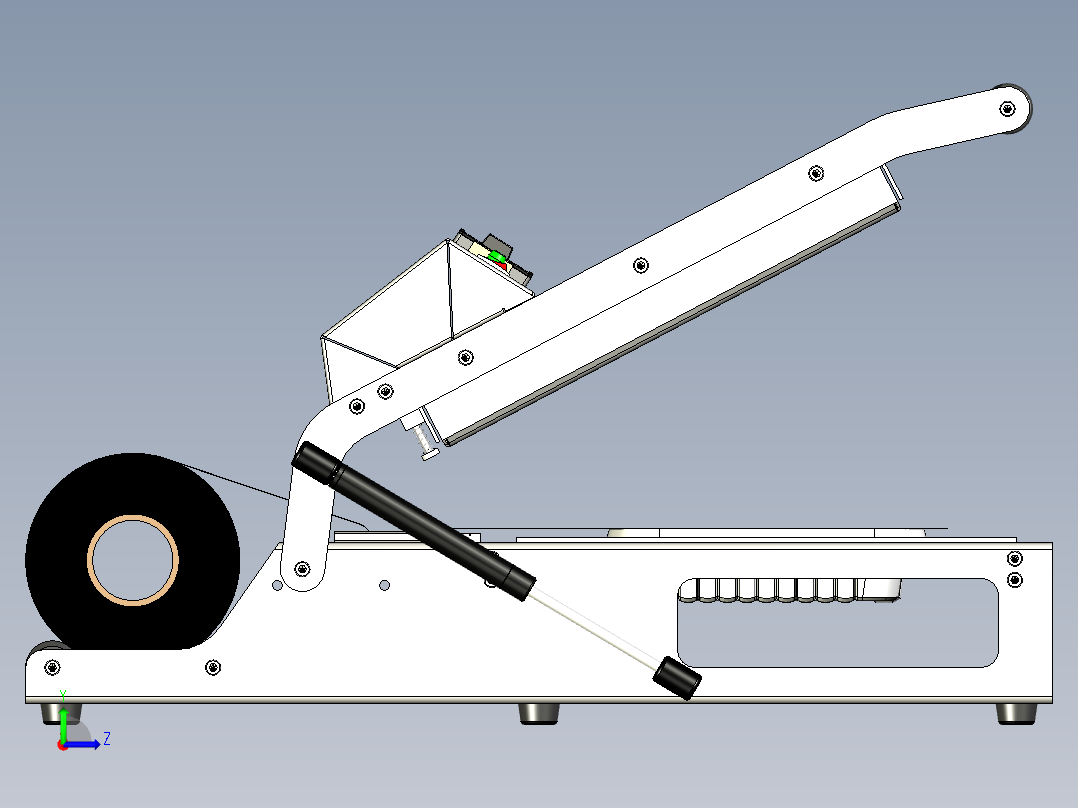塑料食品容器手动托盘密封机包装机左视图