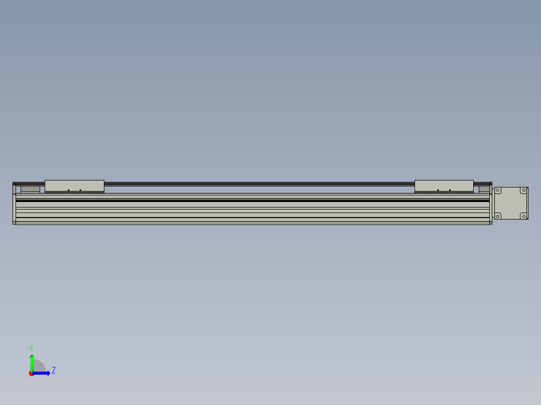 直线模组WG-LHB12-S650-R(B)设计图纸左视图