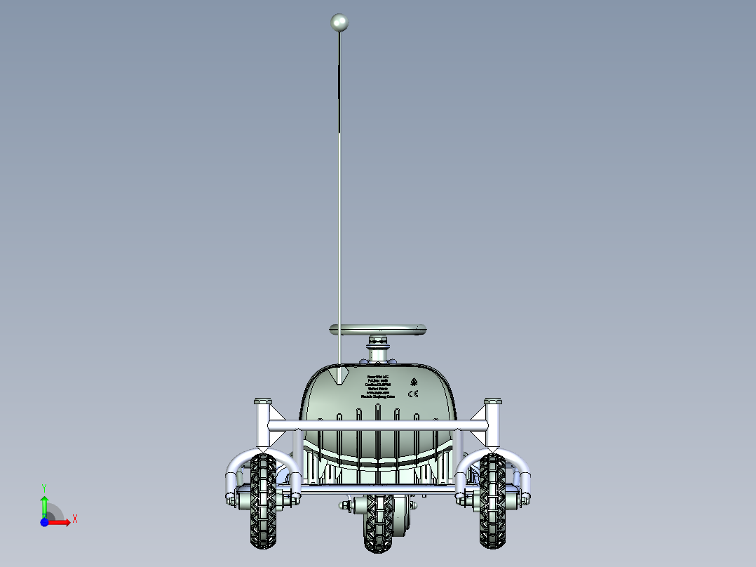 35-美国Razor Crazy Cart终极疯狂漂移儿童卡丁车图纸前视图