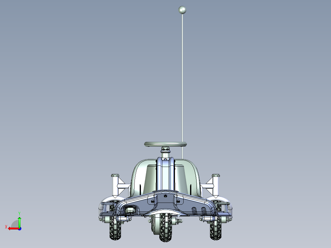 35-美国Razor Crazy Cart终极疯狂漂移儿童卡丁车图纸后视图