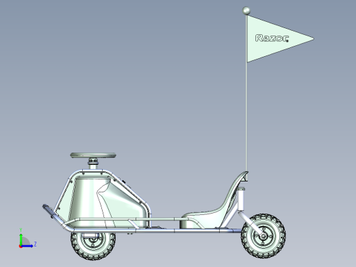35-美国Razor Crazy Cart终极疯狂漂移儿童卡丁车图纸左视缩略图