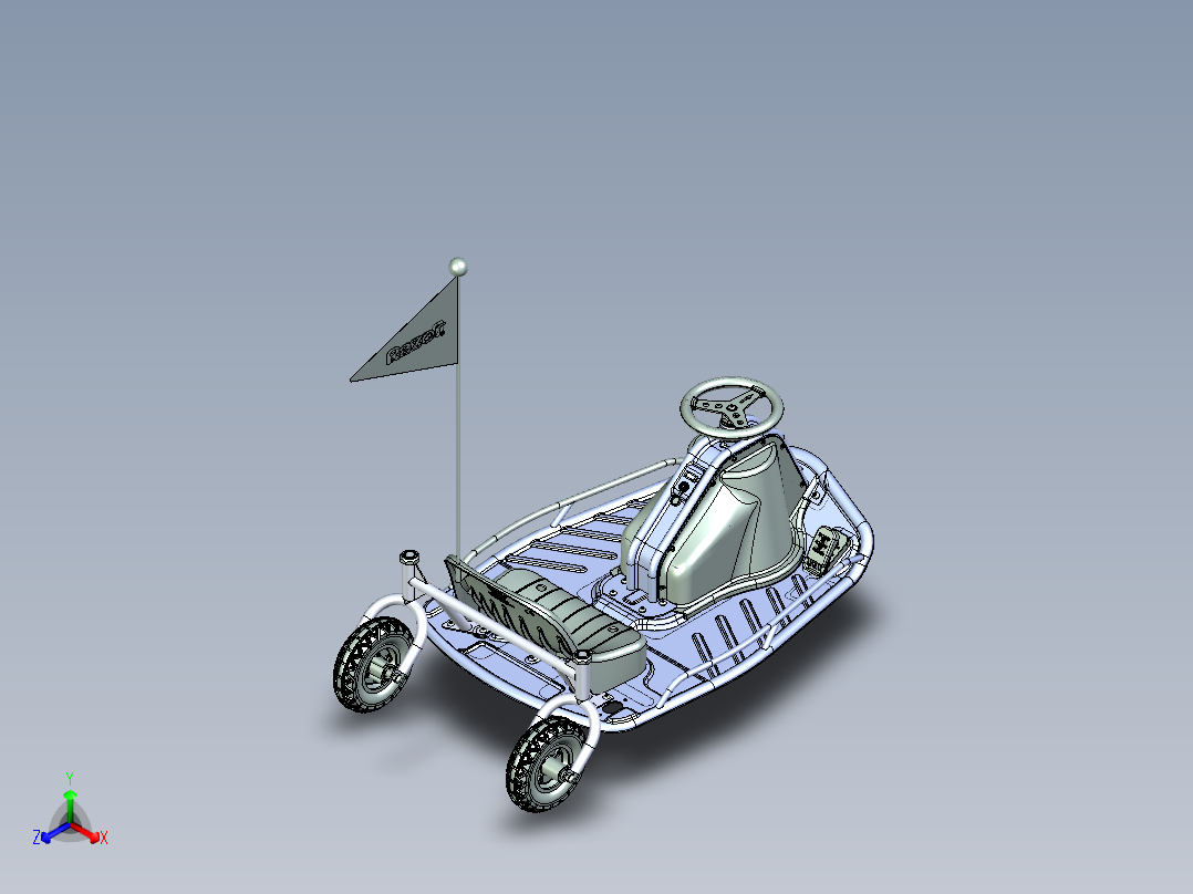 35-美国Razor Crazy Cart终极疯狂漂移儿童卡丁车图纸正等轴测图