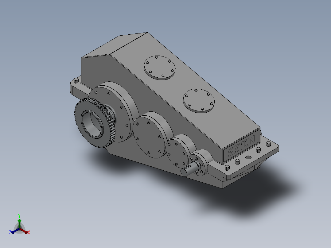 QJY3型起重机用硬齿面减速器16款正等轴测图