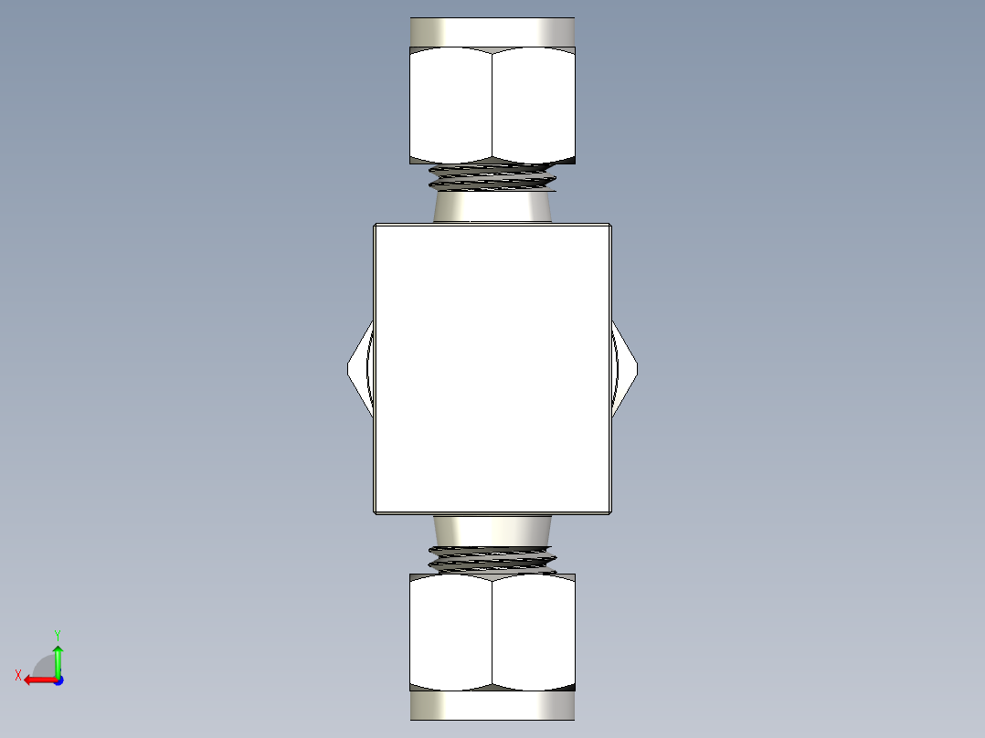 不锈钢升降式止回阀，0.30 Cv，1-4英寸。世伟洛克卡套管接头后视图