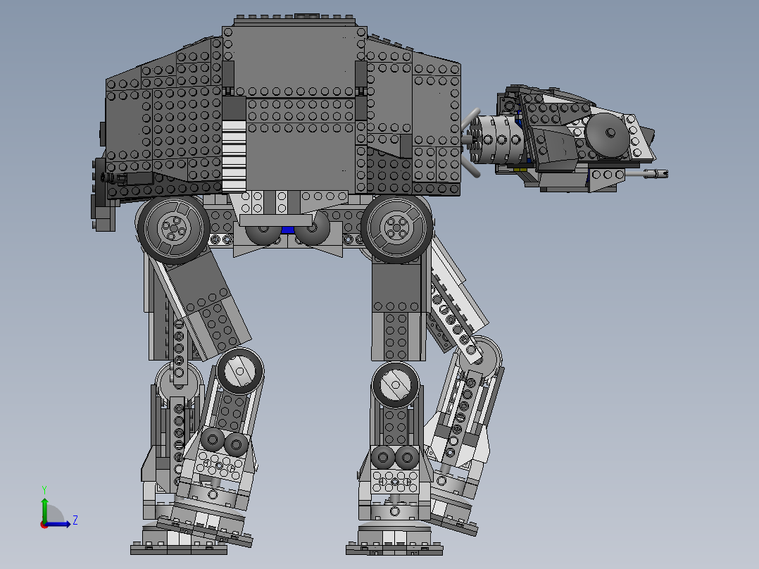 星战帝国行者乐高模型ATAT左视图