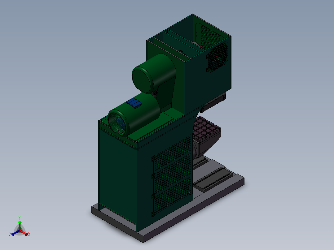 皮带传动5轴数控冲床正等轴测图