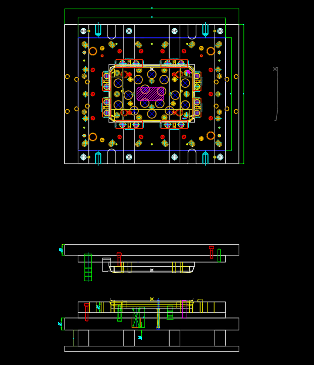 平板电脑成型70度模具设计图