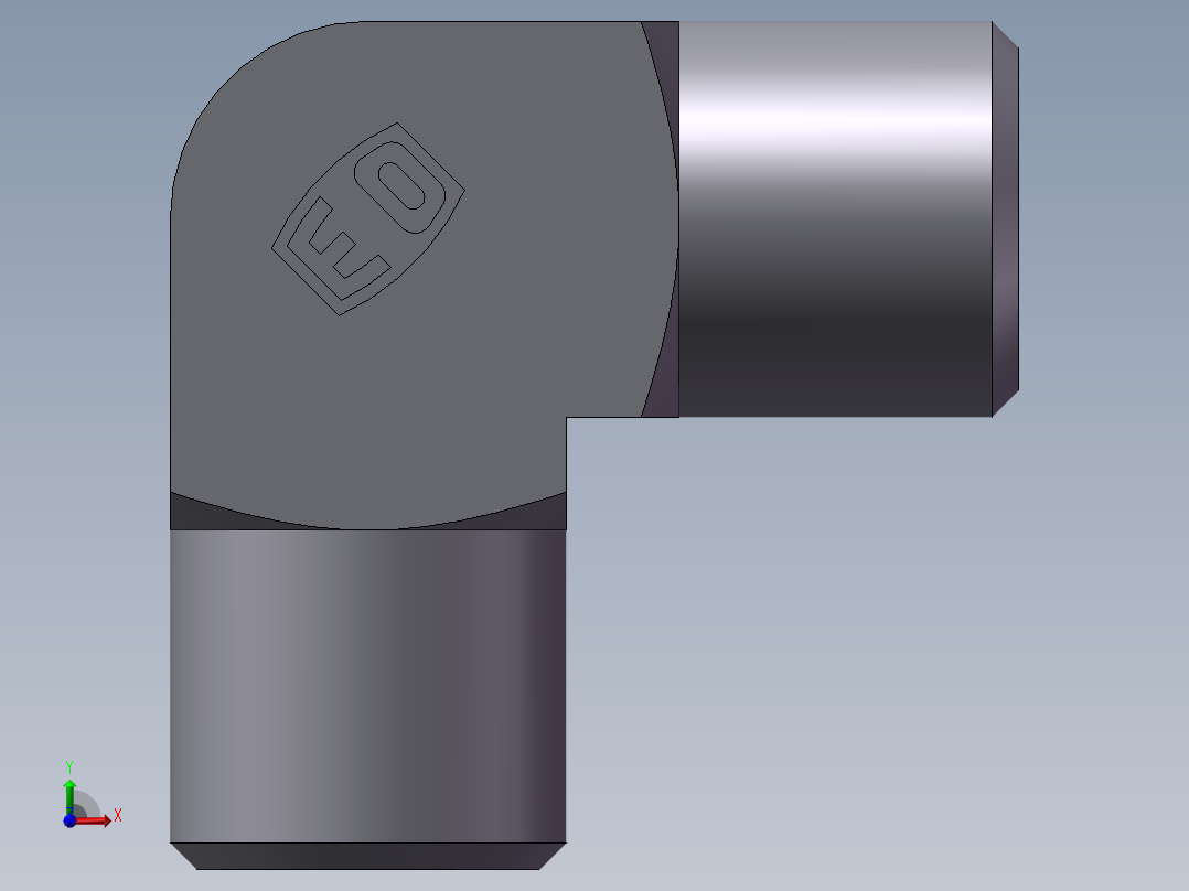 弯接头-W、1D9-14前视图