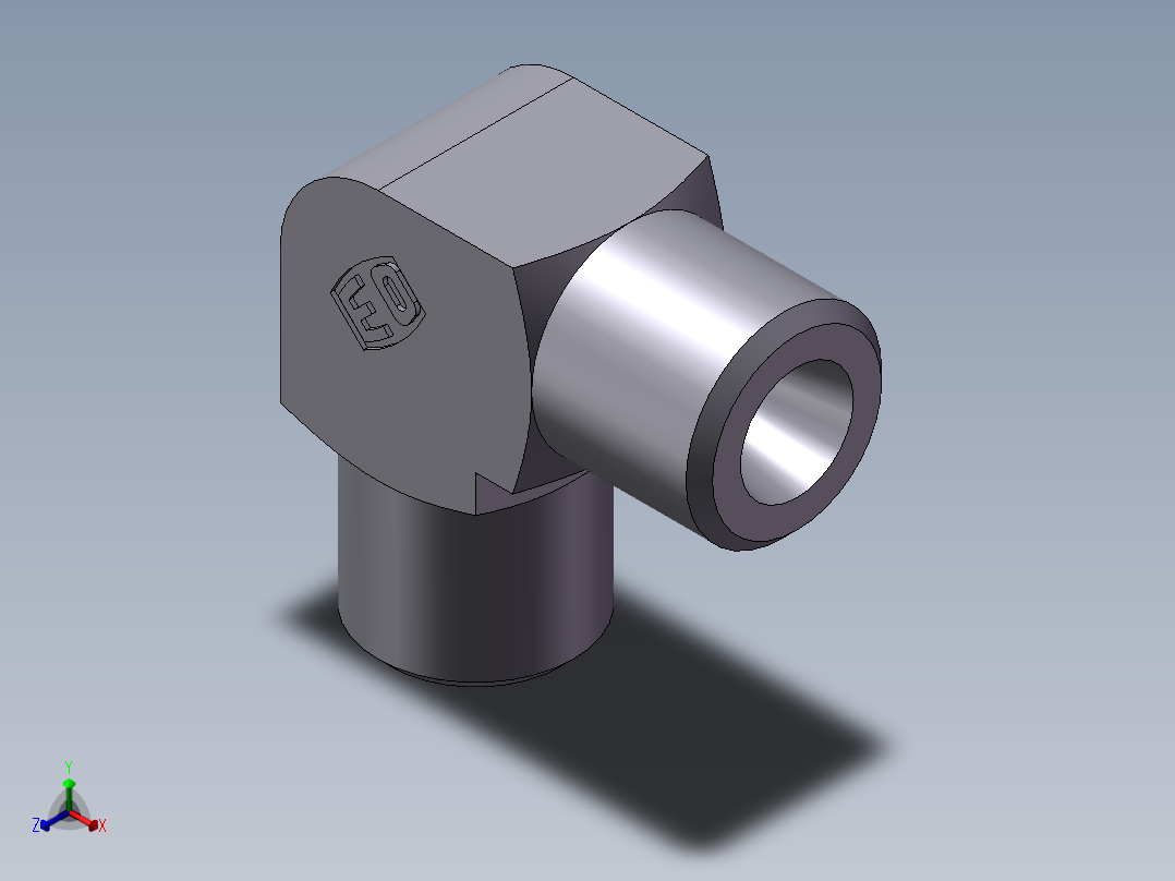 弯接头-W、1D9-14正等轴测图