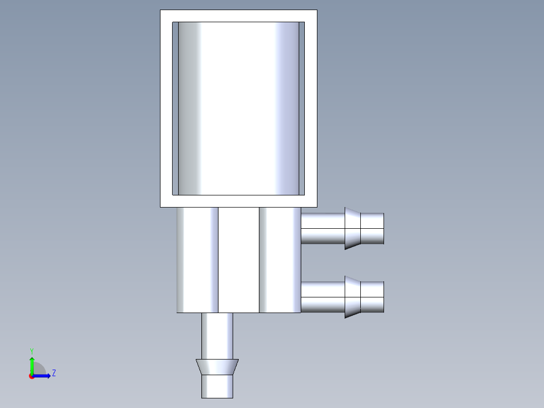 Uxcell三通电磁阀左视图