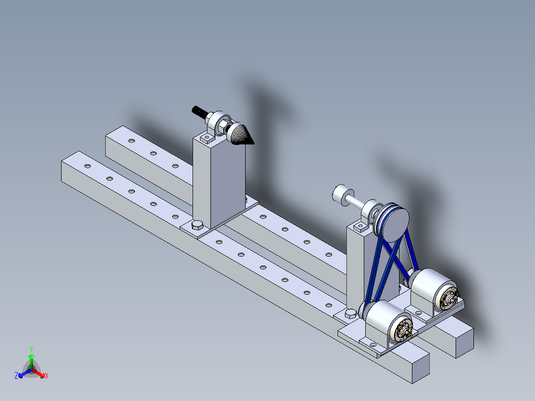B2004559-迷你木工车床正等轴测图