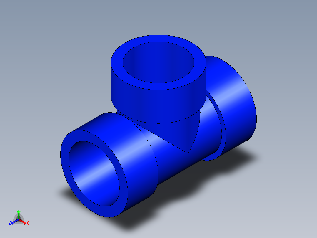 B3004513-PVC T形管正等轴测图