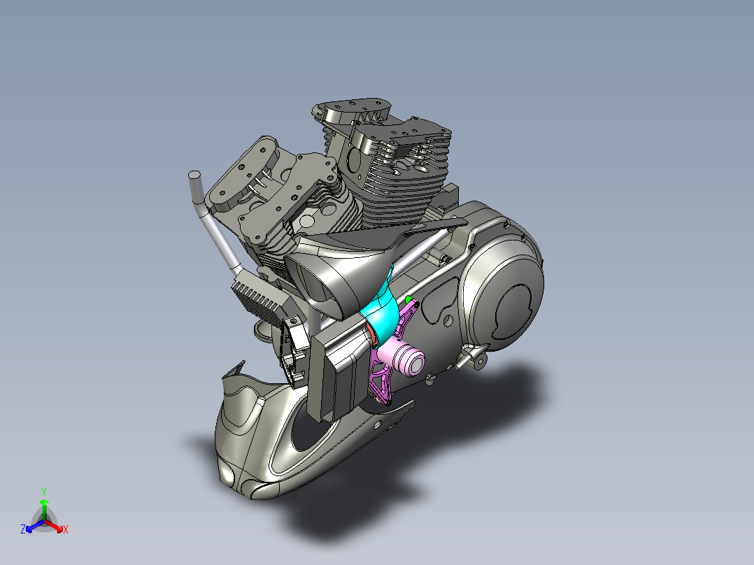 喇叭罩安装 +T-Rex 车架滑块左侧正等轴测图