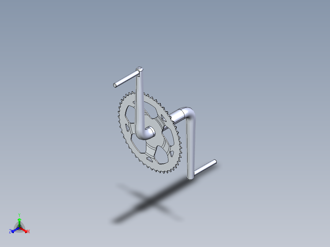 A0003913-自行车曲柄组主视图