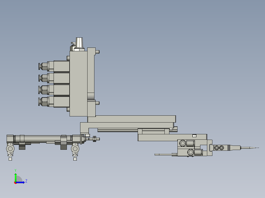 下料夹爪组件左视图