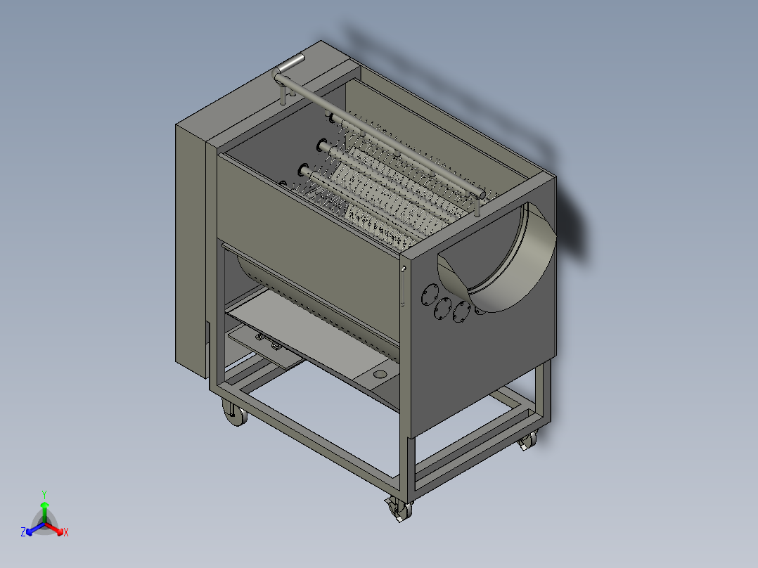 土豆块的前处理设备正等轴测图