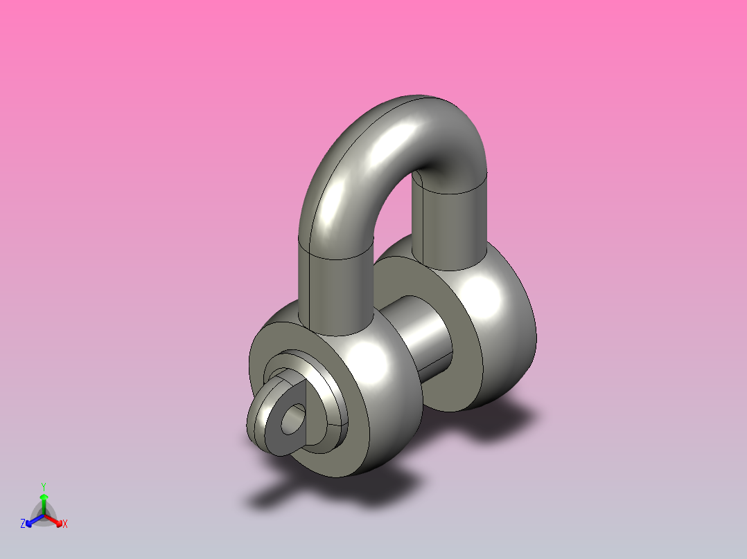 JB标准-起重用D型卸扣M9正等轴测图