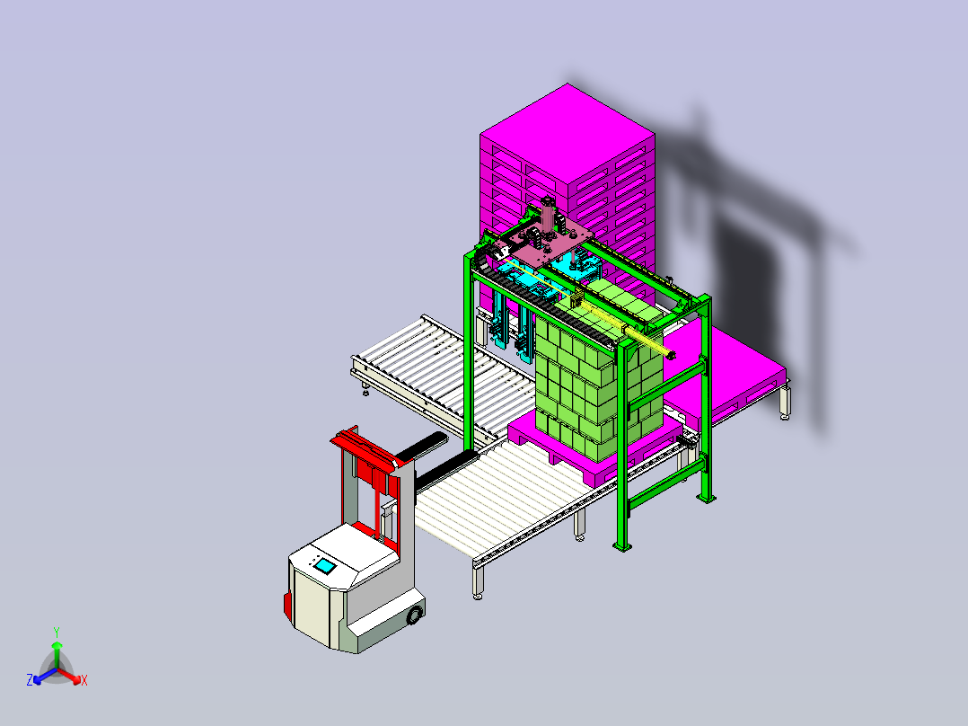 纸箱自动化码垛线设计主视图