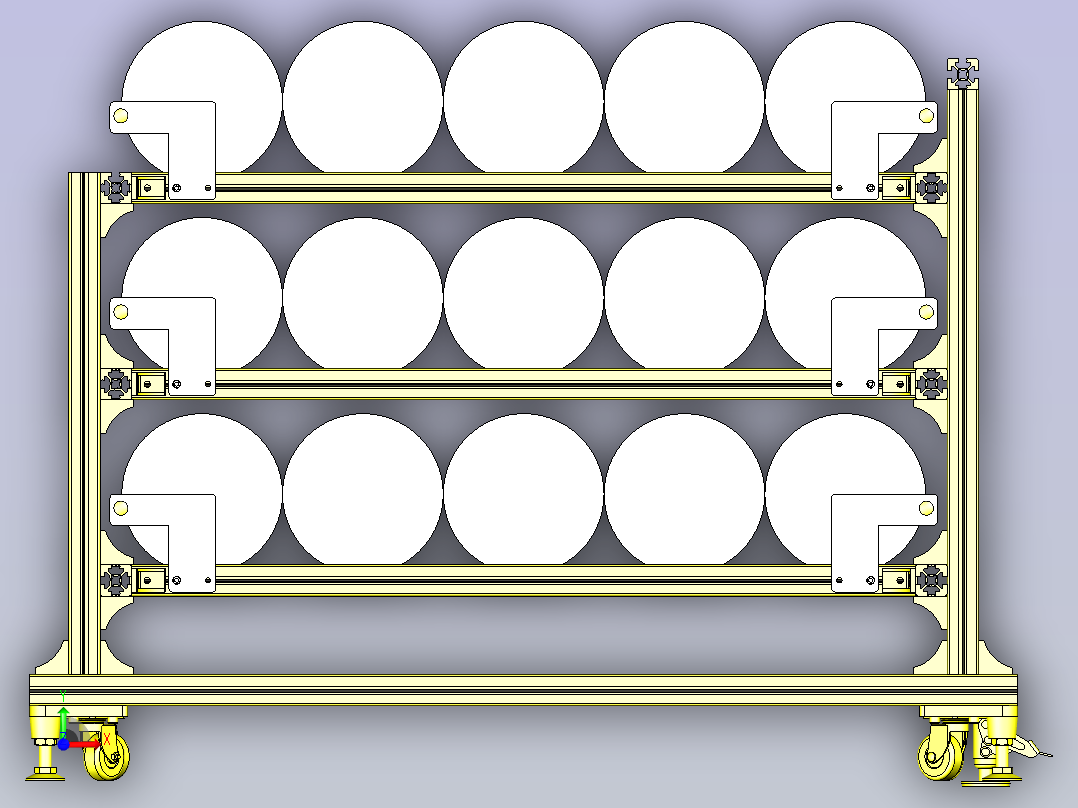 一款绕线圈储料器3D模型前视图