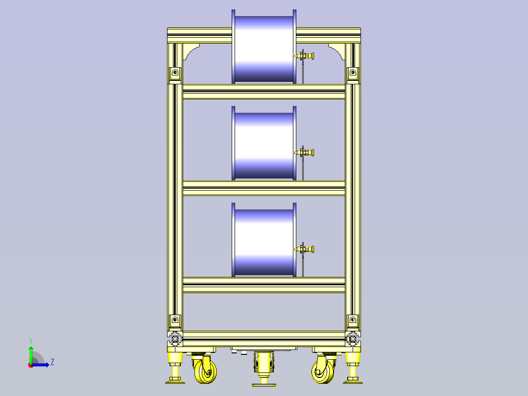 一款绕线圈储料器3D模型左视图
