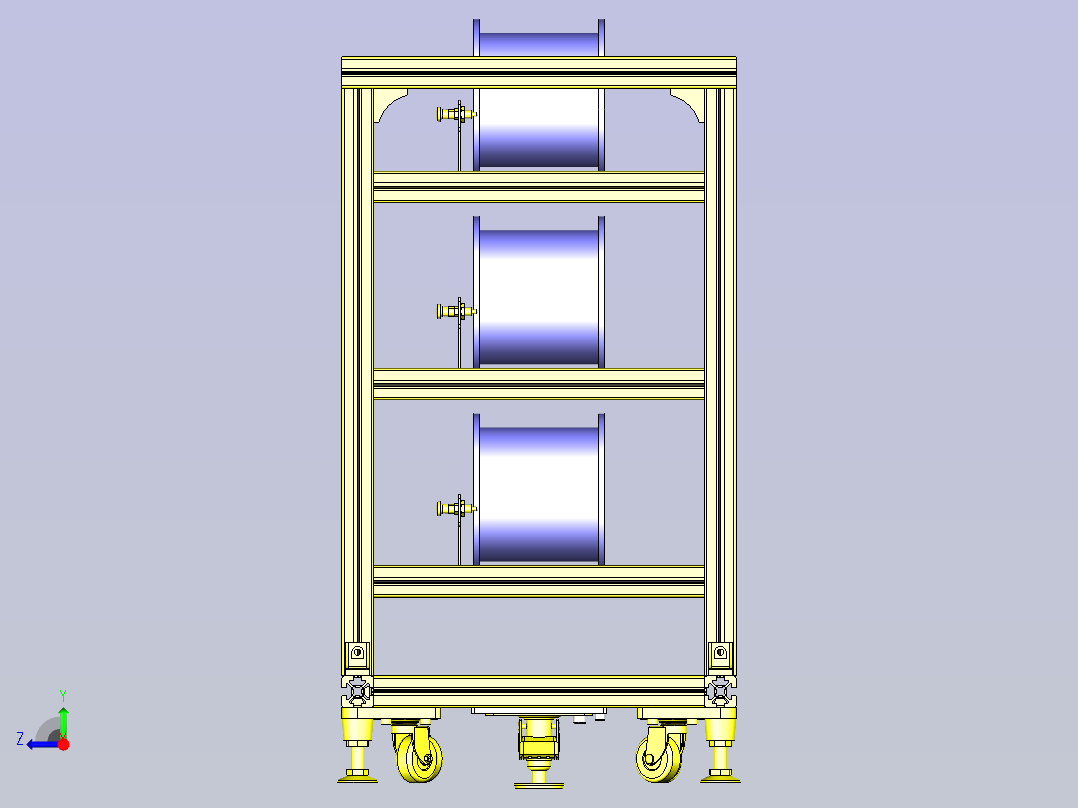 一款绕线圈储料器3D模型右视图