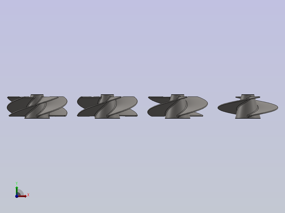 喷水推进器叶轮SolidWorks设计JX5前视图