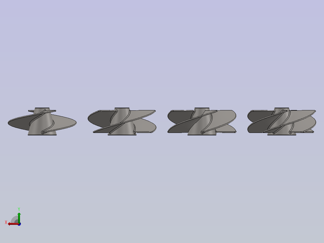 喷水推进器叶轮SolidWorks设计JX5后视图