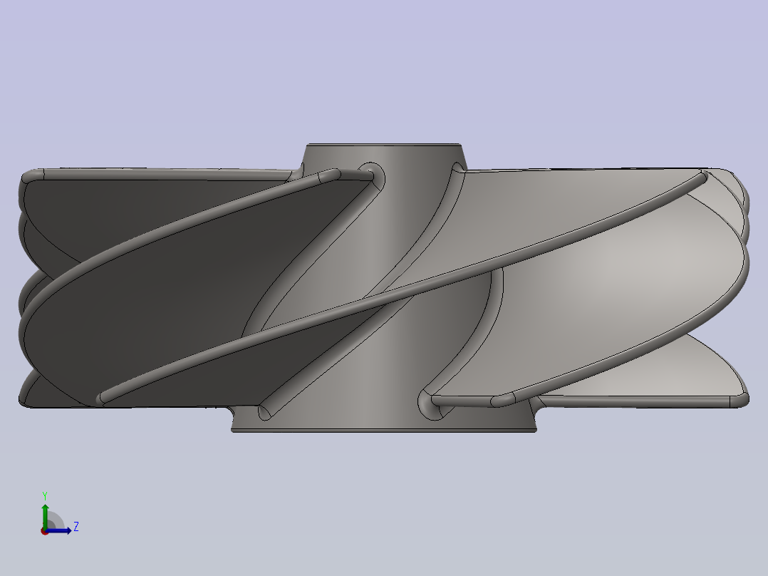 喷水推进器叶轮SolidWorks设计JX5左视图
