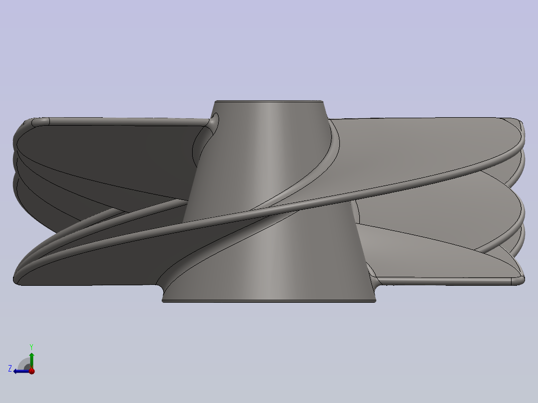 喷水推进器叶轮SolidWorks设计JX5右视图